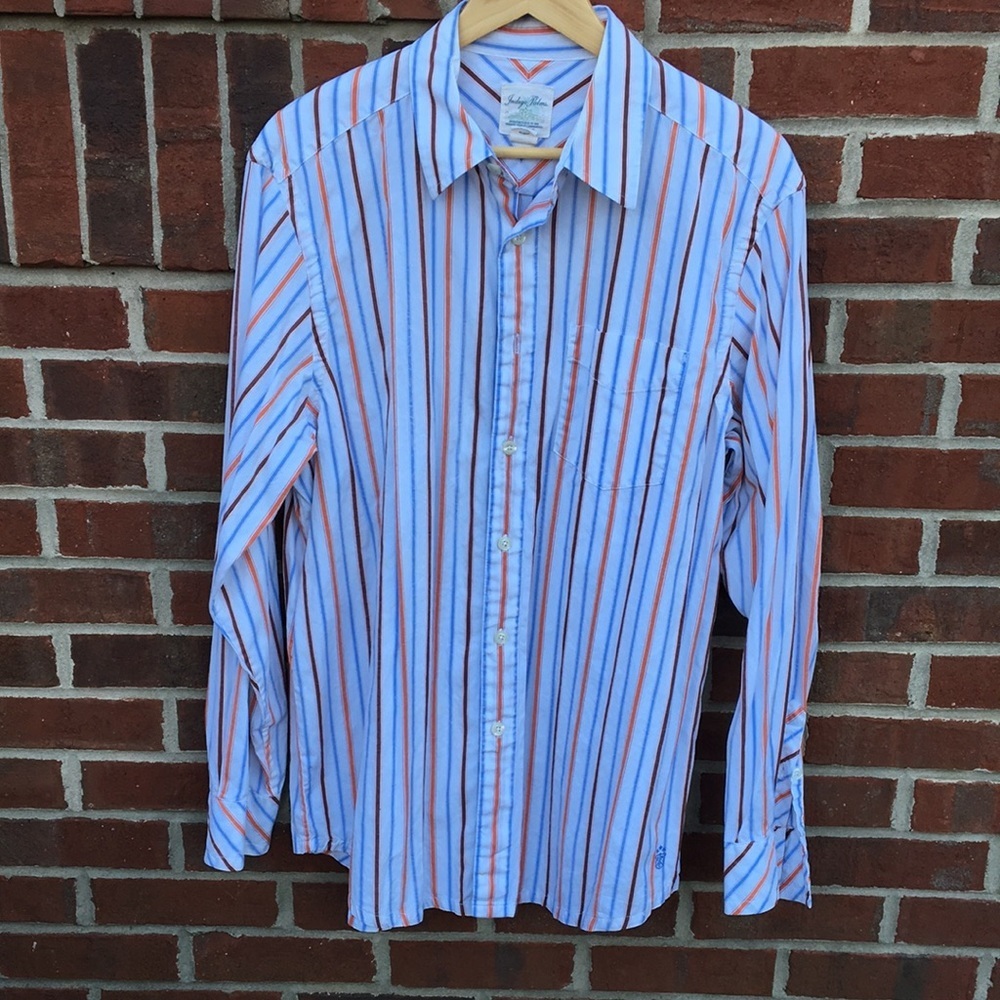 Indigo Palms Tommy Bahama Shirt Button Up Shirt Striped Men's Large